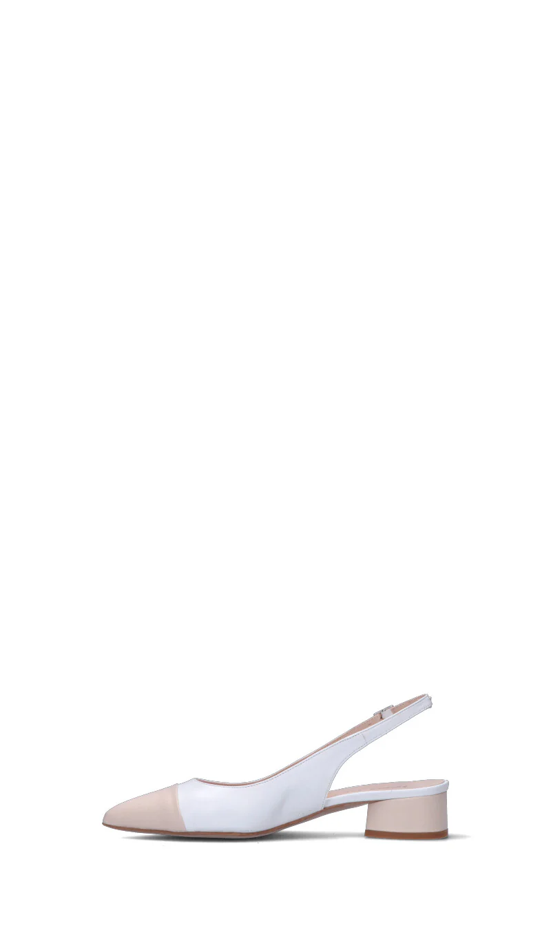 REBECCA VAN DIK Slingback donna bianca/rosa in pelle - Image 4