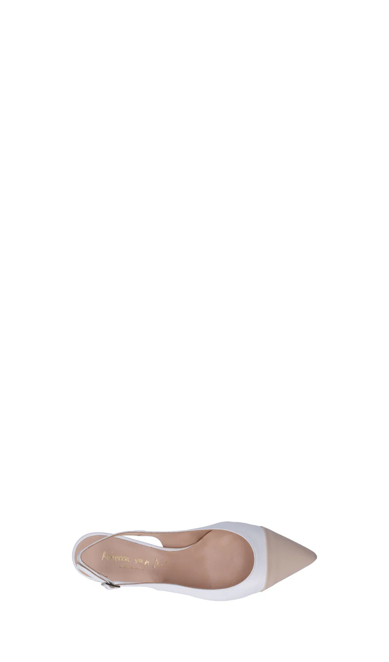 REBECCA VAN DIK Slingback donna bianca/rosa in pelle - Image 5