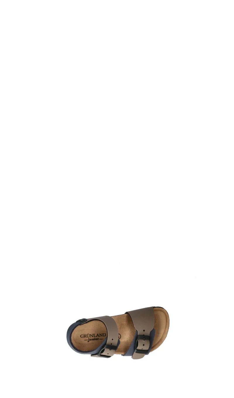 GRUNLAND Sandalo bimbo blu/beige in pelle - Image 5